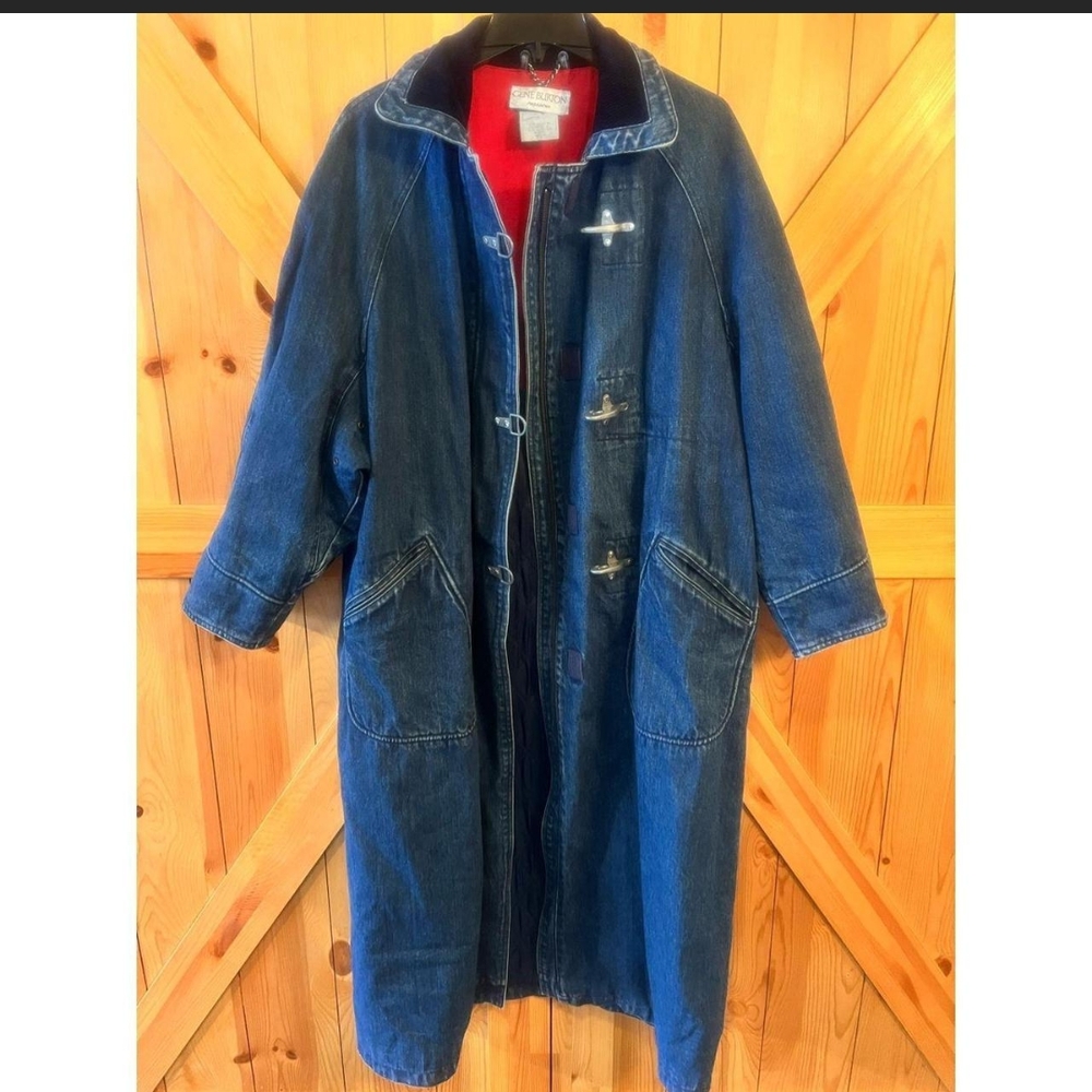 Vintage Gene Burton Denim Trench Coat - Picture 2 of 7